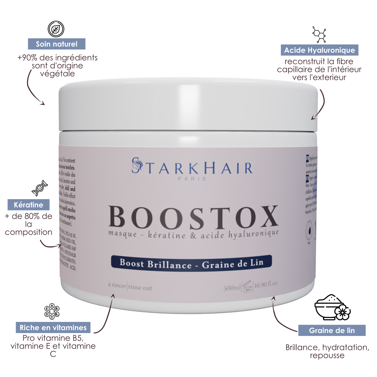 Boostox Capillaire Graine De Lin - 500ml